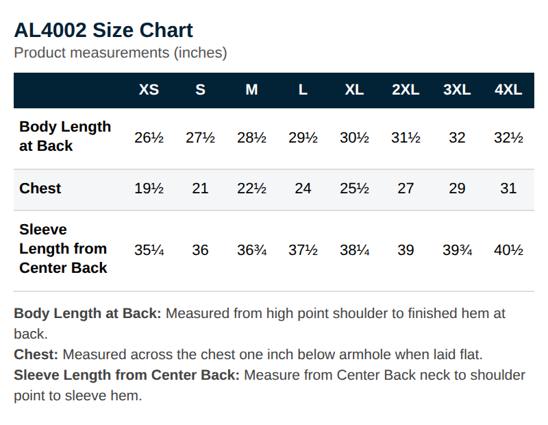 Size Chart