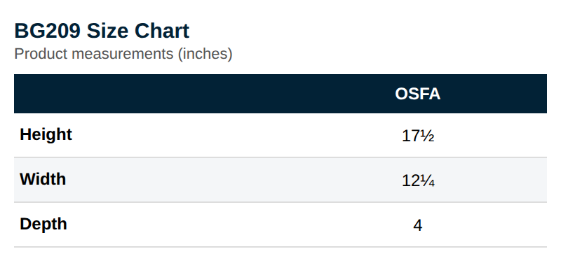 Size Chart