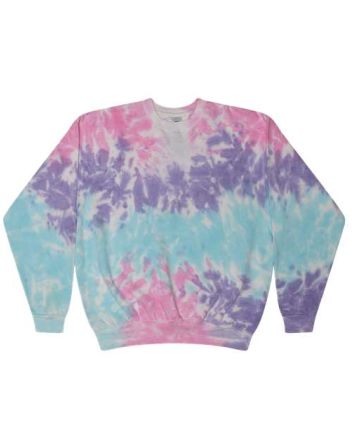 Colortone Unisex Tie-Dyed Fleece Crewneck Sweatshirt 8100C