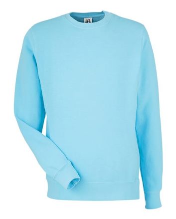 J. America Unisex Pigment-Dyed Fleece Crewneck Sweatshirt 8731a