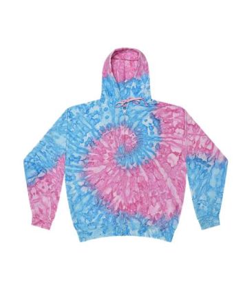 Colortone Unisex Tie-Dyed Full-Zip Hooded Sweatshirt 8888C