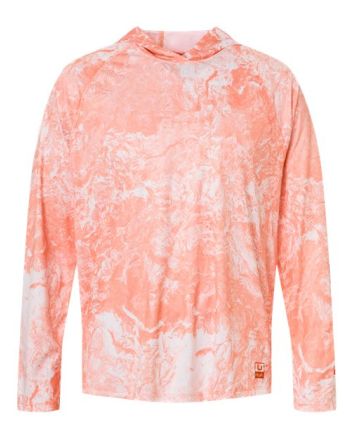 HUK Men's Pursuit Mossy Oak Printed Hooded Long Sleeve T-Shirt H12L0047