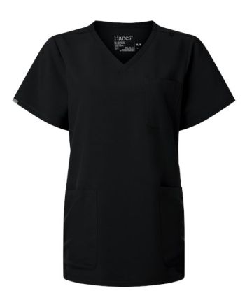 Hanes Women's V-Neck 3 Pocket Scrub Top HSB002