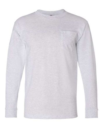 Bayside Unisex USA-Made Long Sleeve Pocket T-Shirt 8100
