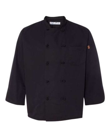 Chef Designs Black Knot Button Chef Coat 0427