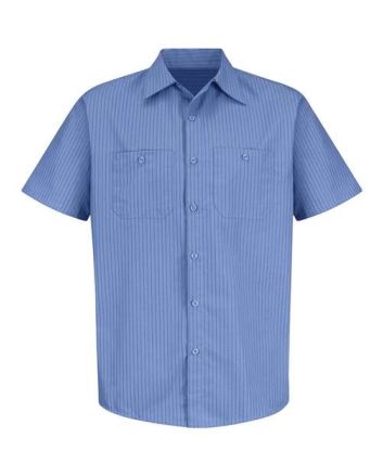 Red Kap Men's Industrial Stripe Short Sleeve Work Shirt SB22