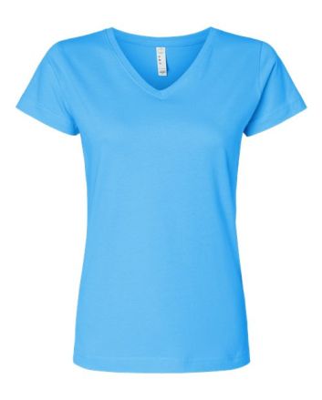 LAT Women's Fine Jersey V-Neck Tee 3507