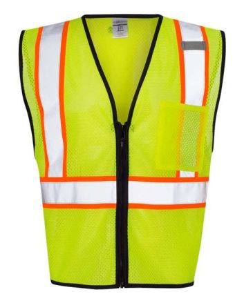 Kishigo Unisex Economy Contrasting Vest with Zippered Front 1527-1528