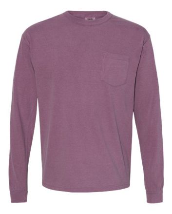 Comfort Colors Unisex Garment-Dyed Heavyweight Long Sleeve Pocket T-Shirt 4410