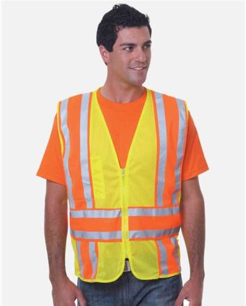 Bayside Unisex USA-Made ANSI Safety Mesh Vest 3787