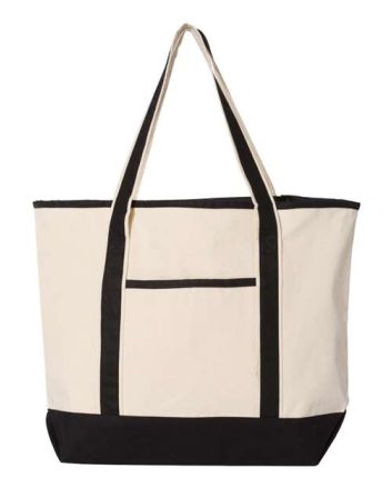 Q-Tees 34.6L Large Canvas Deluxe Tote Q1500