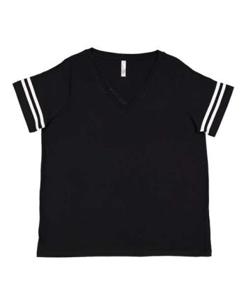 LAT Women's Curvy Collection Vintage Football Tee 3837