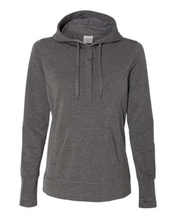 J. America Women’s Omega Stretch Snap-Placket Hooded Sweatshirt 8431J