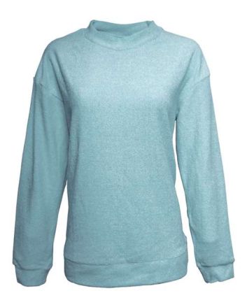 J. America Women's Weekend Terry Mock Neck Pullover 8428