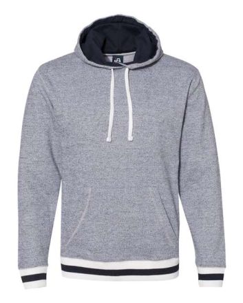 J. America Unisex Peppered Fleece Lapover Hooded Sweatshirt 8701J