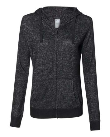 J. America Women’s Cozy Jersey Hooded Full-Zip 8656J