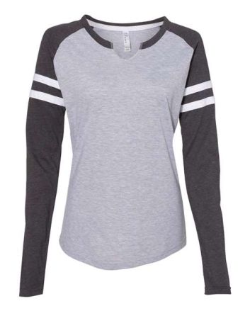 LAT Women's Fine Jersey Mash Up Long Sleeve T-Shirt 3534