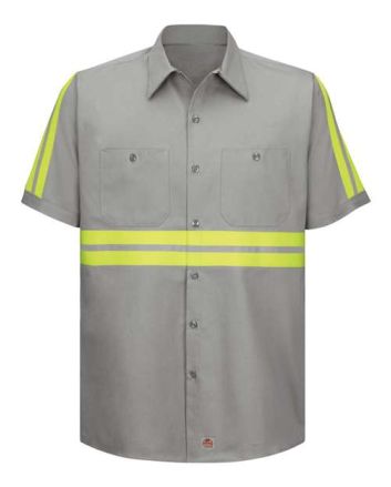 Red Kap Men's Tall Enhanced Visibility Short Sleeve Cotton Work Shirt SC40ET
