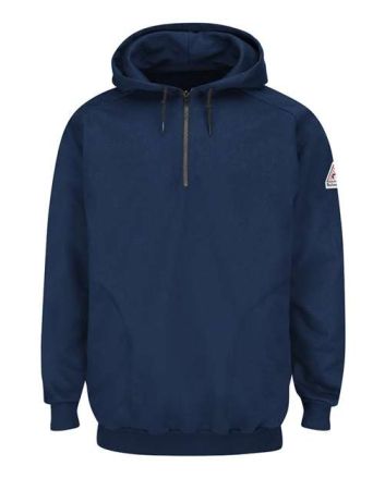 Bulwark Men's Flame Resistant Quarter-Zip Hooded Sweatshirt SEH8