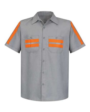 Red Kap Men's Tall Enhanced Visibility Industrial Work Shirt SP24ET