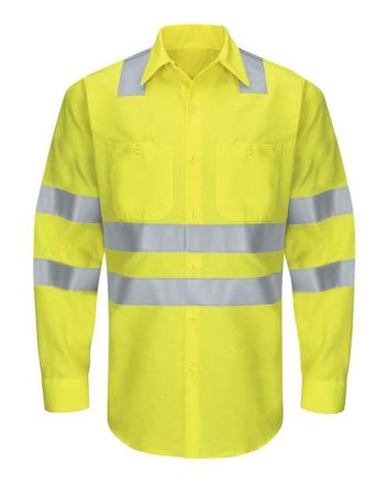 Red Kap Men's Tall Enhanced & Hi-Visibility Long Sleeve Work Shirt SY14T