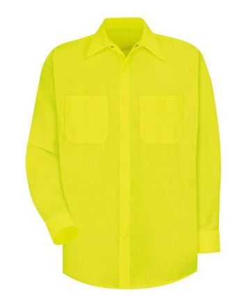 Red Kap Men's Tall Enhanced Visibility Long Sleeve Work Shirt SS14T