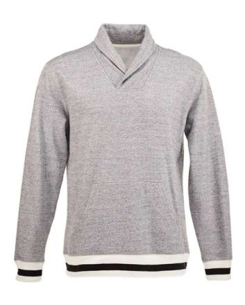 J. America Men's Peppered Fleece Shawl Collar Sweatshirt 8704