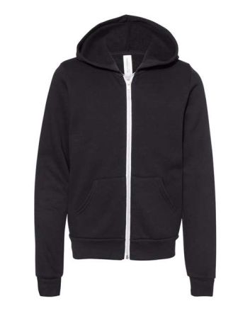 BELLA + CANVAS Youth Sponge Fleece Full-Zip Hoodie Sweatshirt 3739Y