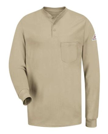 Bulwark Men's Tall Long Sleeve Tagless Henley Shirt SEL2T