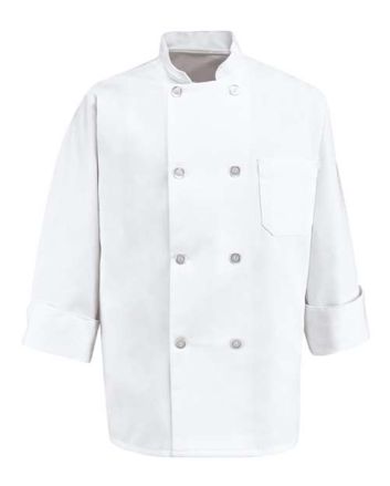 Chef Designs Eight Pearl Button Chef Coat - Tall Sizes 0403T