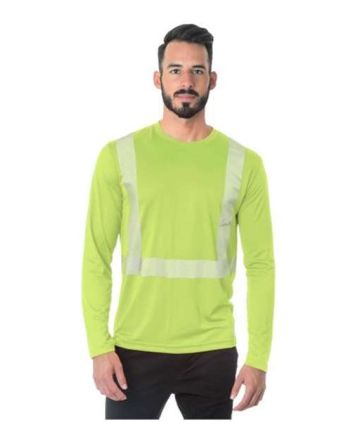 Bayside Unisex USA-Made Hi-Visibility Long Sleeve Performance T-Shirt - Segmented Tape 3740B