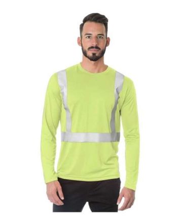 Bayside Men's USA-Made Hi-Visibility Long Sleeve Performance T-Shirt 3742B