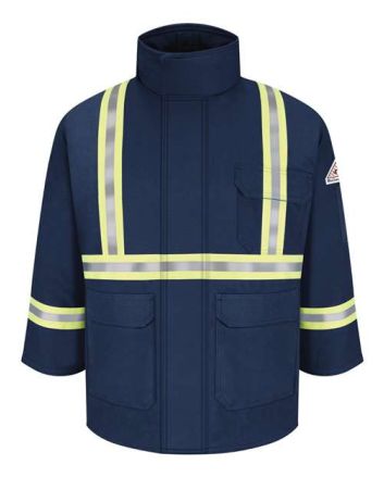 Bulwark Men's Long Deluxe Parka With Reflective Trim - EXCEL FR® ComforTouch JLPCL