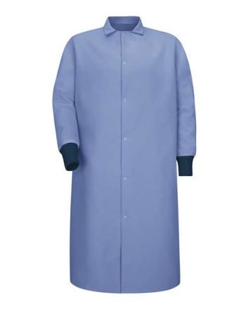 Red Kap Unisex Gripper-Front Pocketless Butcher Coat With Knit Cuffs KS60