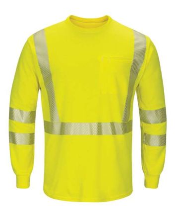 Bulwark Men's Tall Hi-Visibility Lightweight Long Sleeve T-Shirt SMK8T