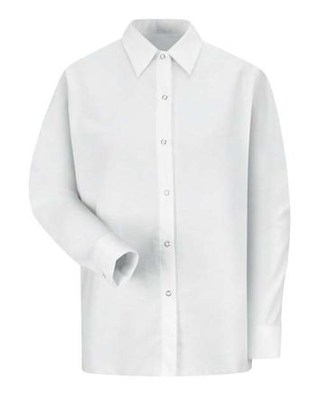 Red Kap Women's Long Sleeve Specialized Pocketless Poplin Work Shirt SP15R