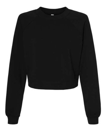 BELLA + CANVAS Women's Crop Raglan Crewneck Sweatshirt 7505