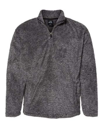 J. America Unisex Boundary Shag Frosty Sherpa Quarter-Zip Pullover 8464