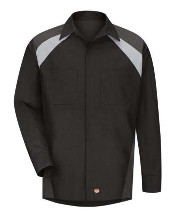 Red Kap Men's Long Sleeve Tri-Color Shop Shirt SY18