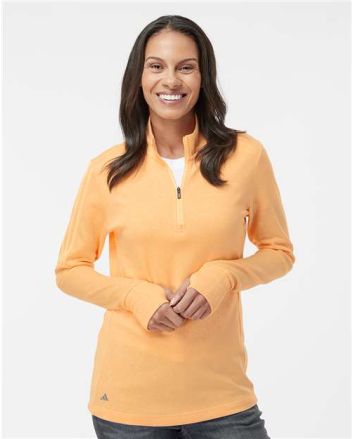 Adidas Women's 3-Stripes Quarter-Zip Sweater Pullover A555