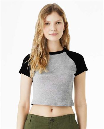 BELLA + CANVAS Women's Micro Rib Raglan Baby Tee 1201