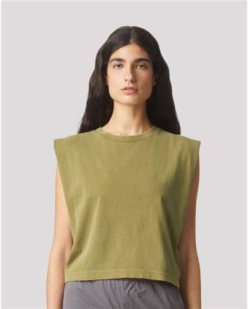 American Apparel Women's Heavyweight Cotton Garment-Dyed Muscle Tee 307