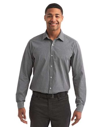 Artisan Collection by Reprime Men's Microcheck Gingham Cotton Shirt RP220