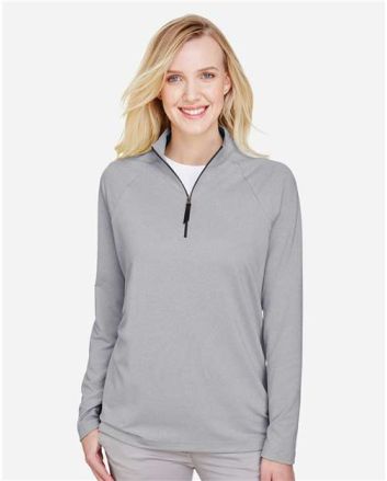 Devon & Jones Women's CrownLux Performance® Clubhouse Micro-Stripe Quarter-Zip Pullover DG480W
