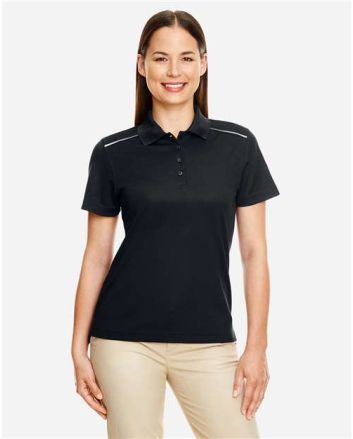 CORE365 Women's Radiant Performance Piqué Polo with Reflective Piping 78181R