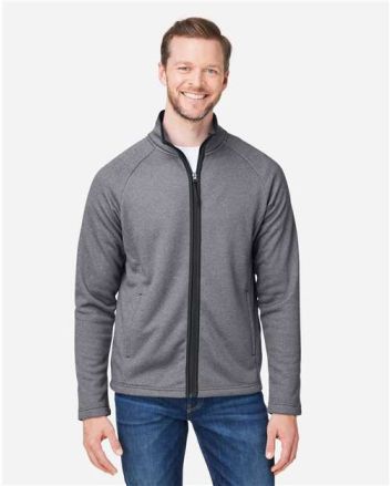 CORE365 Men's Venture Heathered Stripe Full-Zip Jacket CE72
