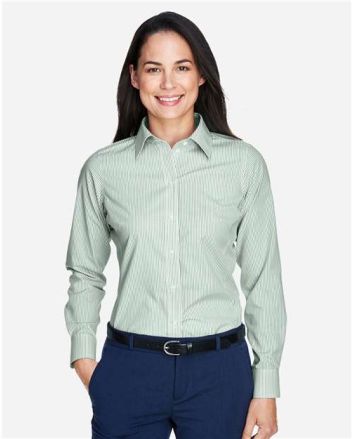 Devon & Jones Women's Crown Collection® Banker Stripe Woven Dress Shirt D645W