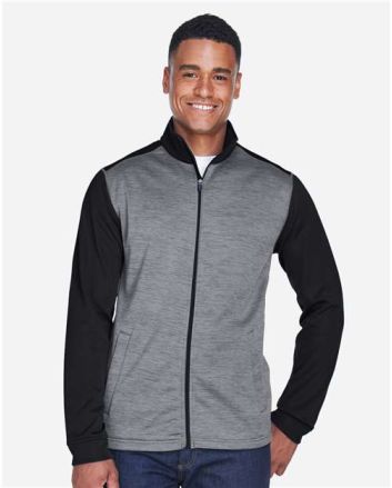 Devon & Jones Men's Newbury Colorblock Mélange Fleece Full-Zip jacket DG796