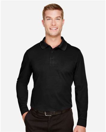 Devon & Jones Men's Tall CrownLux Performance® Plaited Long Sleeve Polo DG20LT