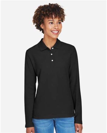 Devon & Jones Women's Pima Piqué Long Sleeve Polo D110W